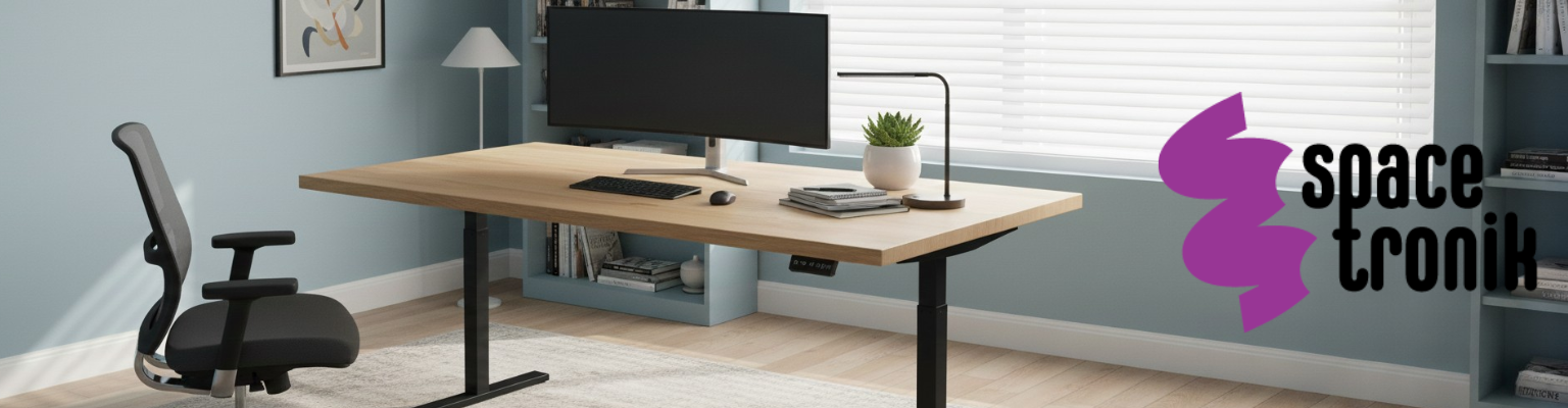 Elektryczny stelaż biurkowy Spacetronik SPE-114RB czarny z regulacją wysokości