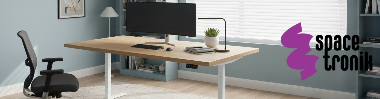 Elektryczny stelaż biurkowy Spacetronik SPE-114RW biały z regulacją wysokości