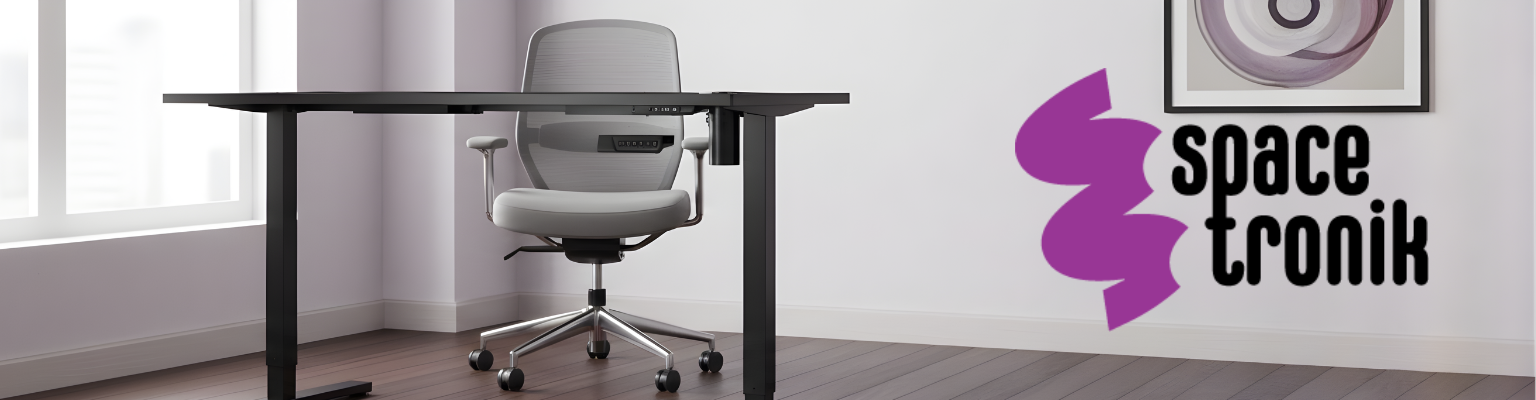 Elektryczny stelaż biurkowy Spacetronik Ergoline SPE-124B czarny z regulacją wysokości