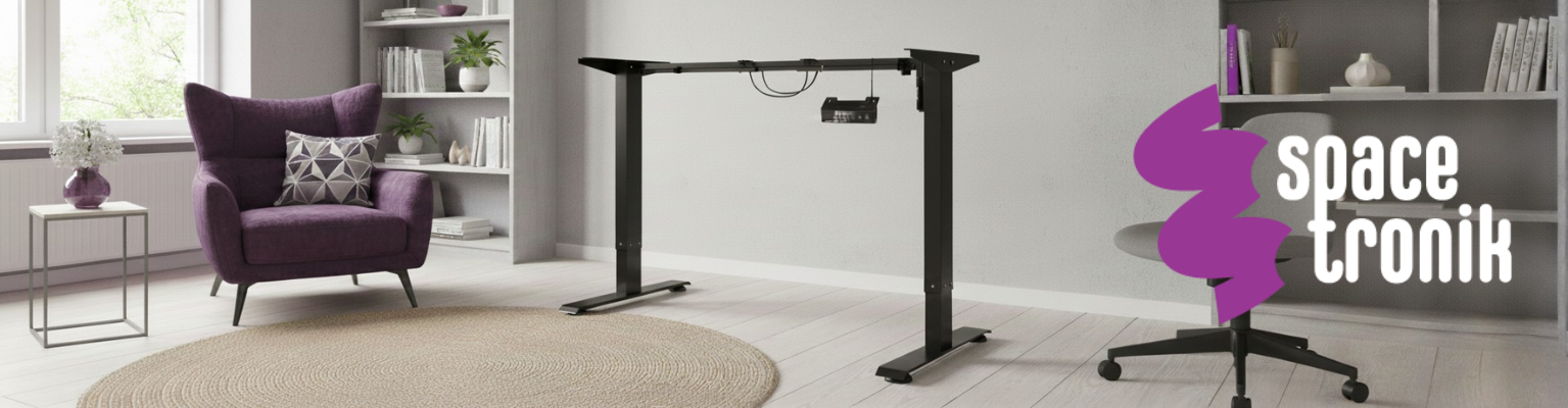 Elektryczny stelaż biurkowy Spacetronik SPE-141B czarny z regulacją wysokości i USB