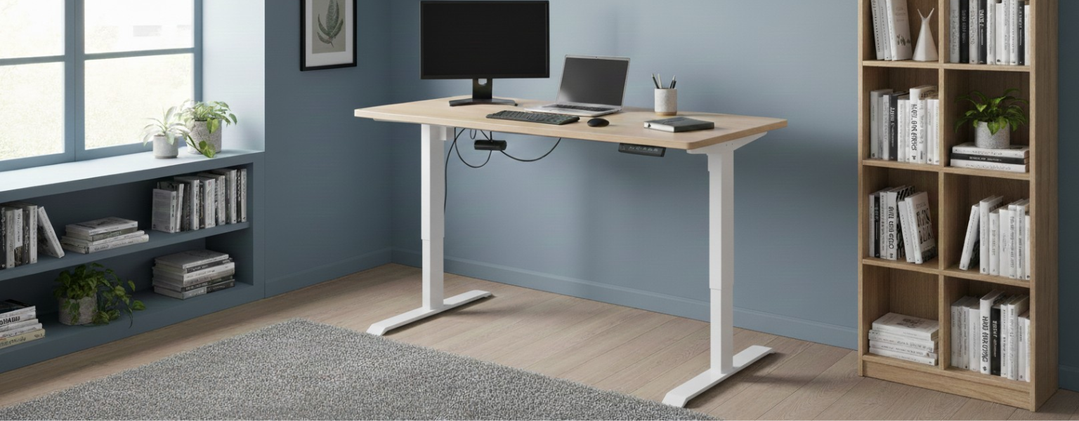 Spacetronik SPE-142W stelaż elektryczny do biurka ergonomiczne stanowisko pracy