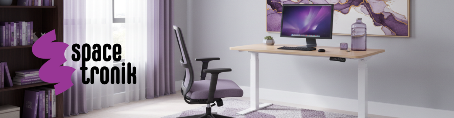 Elektryczny stelaż biurkowy Spacetronik SPE-214AW biały z systemem antykolizyjnym
