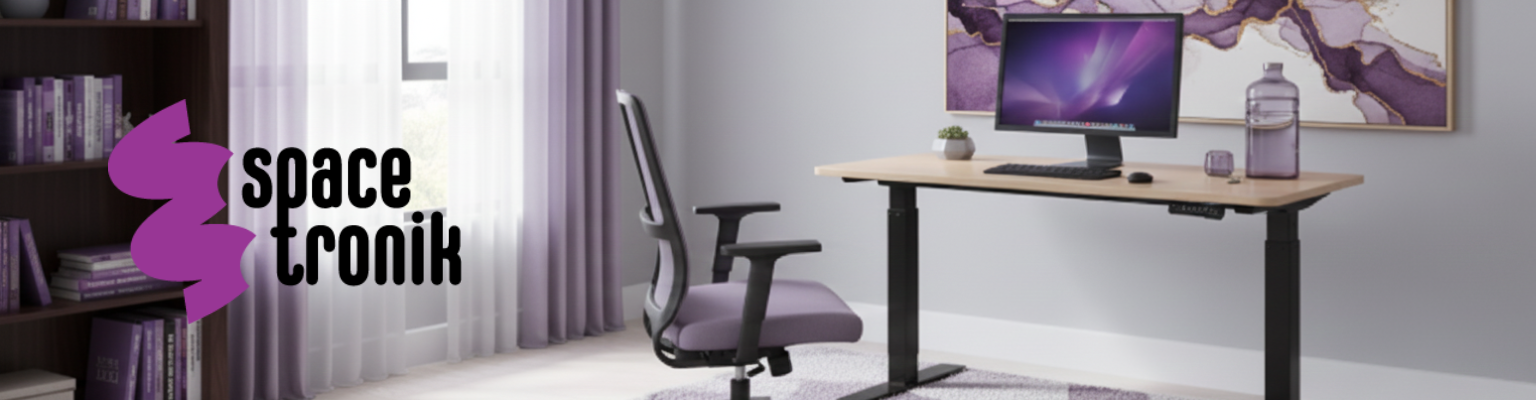 Elektryczny stelaż biurkowy Spacetronik SPE-214AB czarny z systemem antykolizyjnym