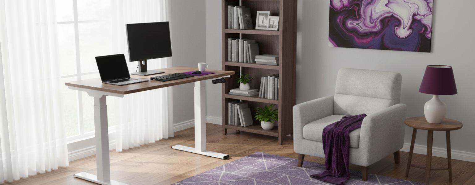 Elektryczny stelaż biurkowy Spacetronik SPE-214AW biały do pracy siedząco-stojącej