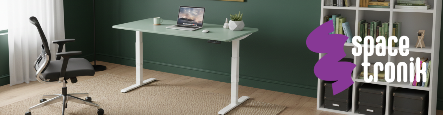 biurko elektryczne regulowane dwusilnikowe z pamięcią LED antykolizyjne blat MDF malowany proszkowo
