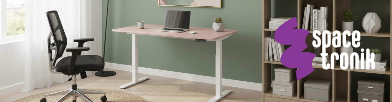 biurko elektryczne regulowane dwusilnikowe z pamięcią LED antykolizyjne blat MDF malowany proszkowo
