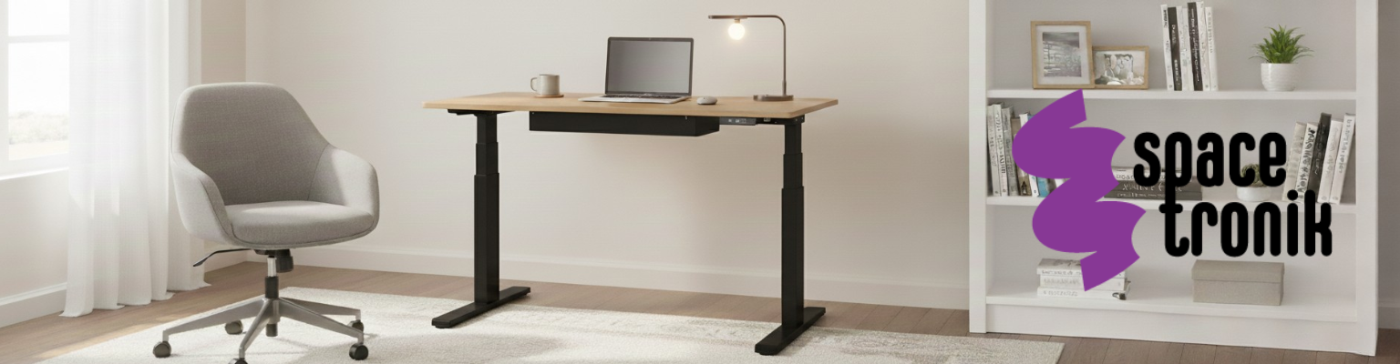 stelaż do biurka regulowany elektrycznie Spacetronik SPE-235B czarny dwusilnikowy Tuya Smart regulacja 62-128 cm 125 kg