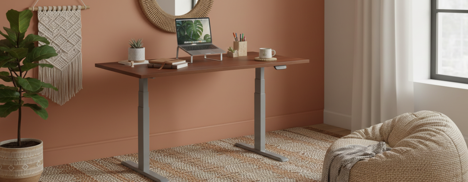 stelaż do biurka elektryczny Spacetronik SPE-235G szary regulowany aplikacja Tuya Smart