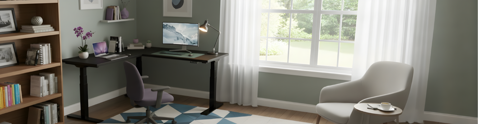 Elektryczny stelaż do biurka Spacetronik SPE-323TB czarny 3w1 (V/L/I)