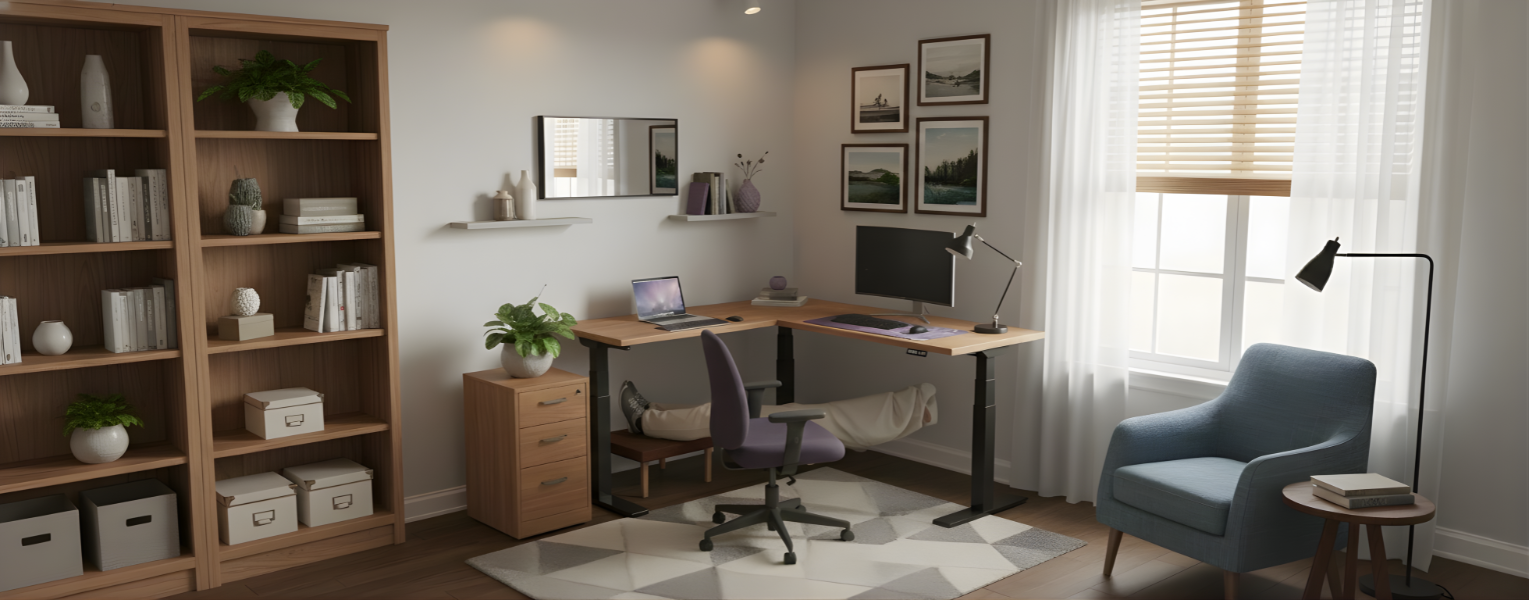 Elektryczny stelaż do biurka Spacetronik SPE-323TB czarny z regulacją 3w1