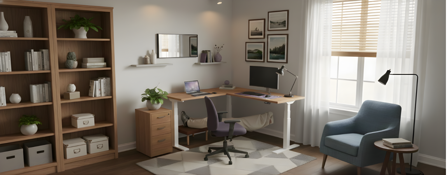 Elektryczny stelaż do biurka Spacetronik SPE-323TW biały z regulacją 3w1