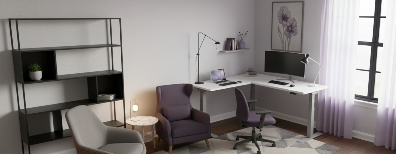 Elektryczny stelaż do biurka Spacetronik SPE-323TG szary z regulacją 3w1