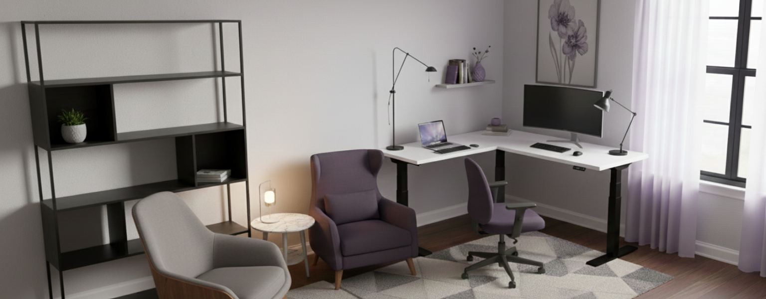 Elektryczny stelaż do biurka Spacetronik SPE-323TB czarny z regulacją 3w1