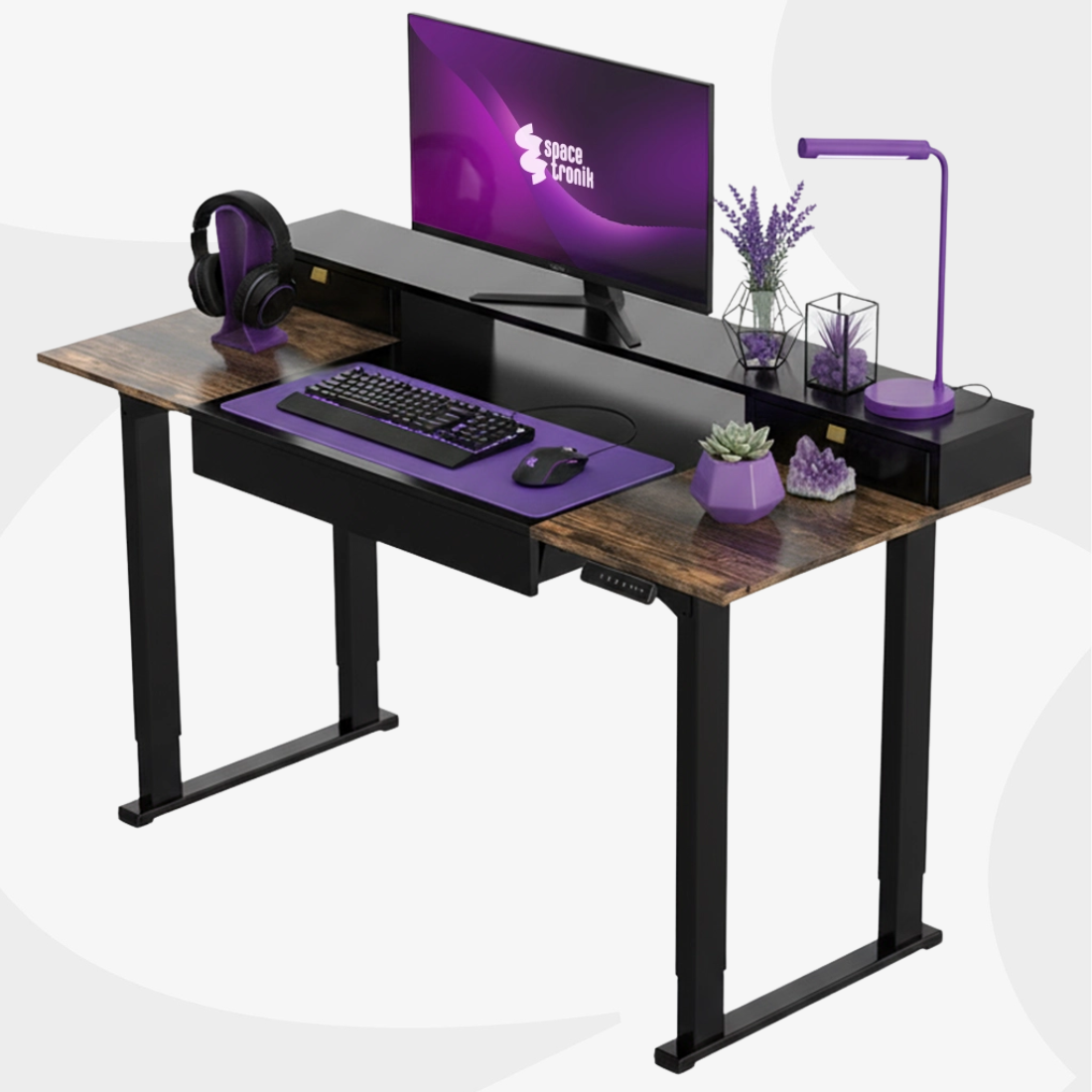 Biurko elektryczne z regulacją wysokości Spacetronik SPE-F121 z szufladami