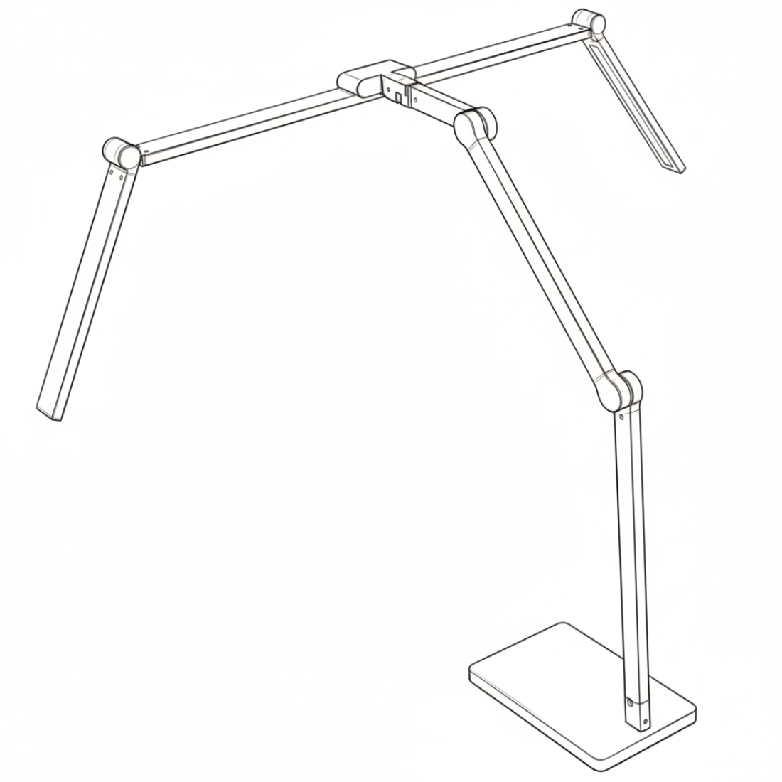 rysunek techniczny lampy biurkowej Spacetronik Glow D8