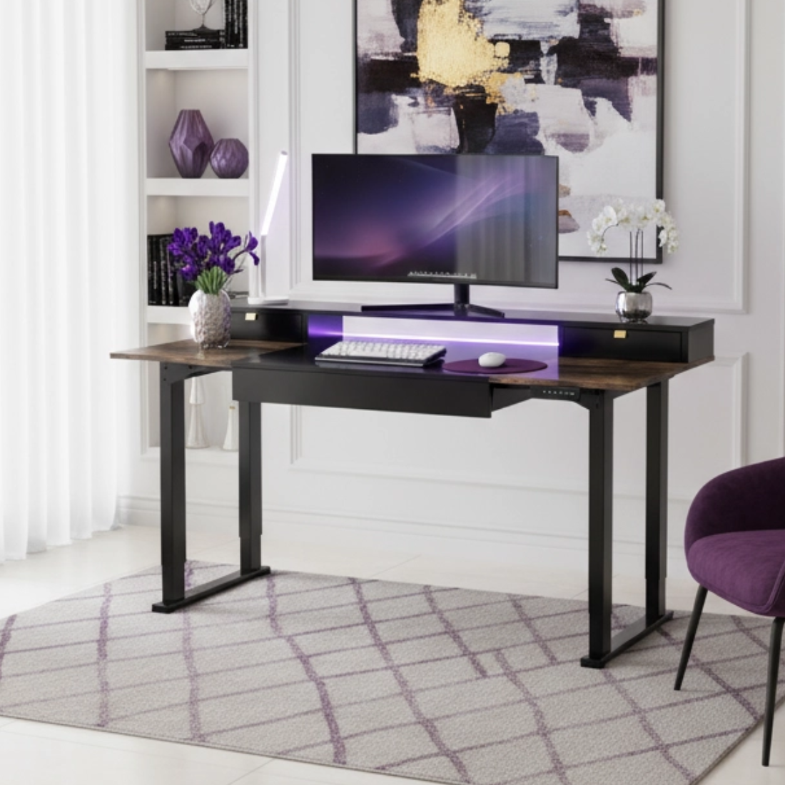 SPE-F121 – blat 160×80 cm, 3 szuflady i półka 160 cm