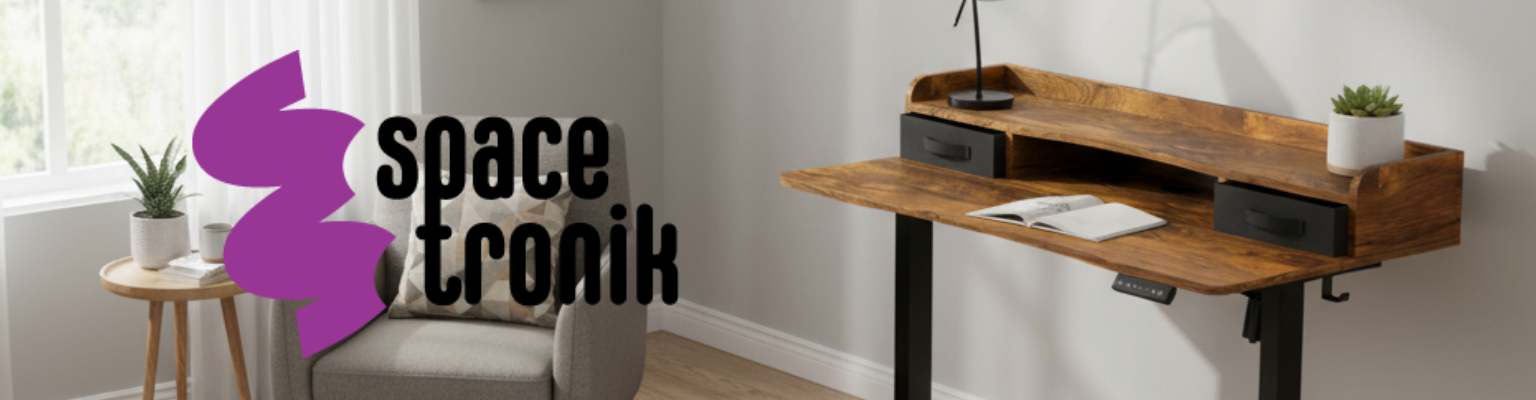 Biurko elektryczne z szufladą Spacetronik SPEF134BM 120×60