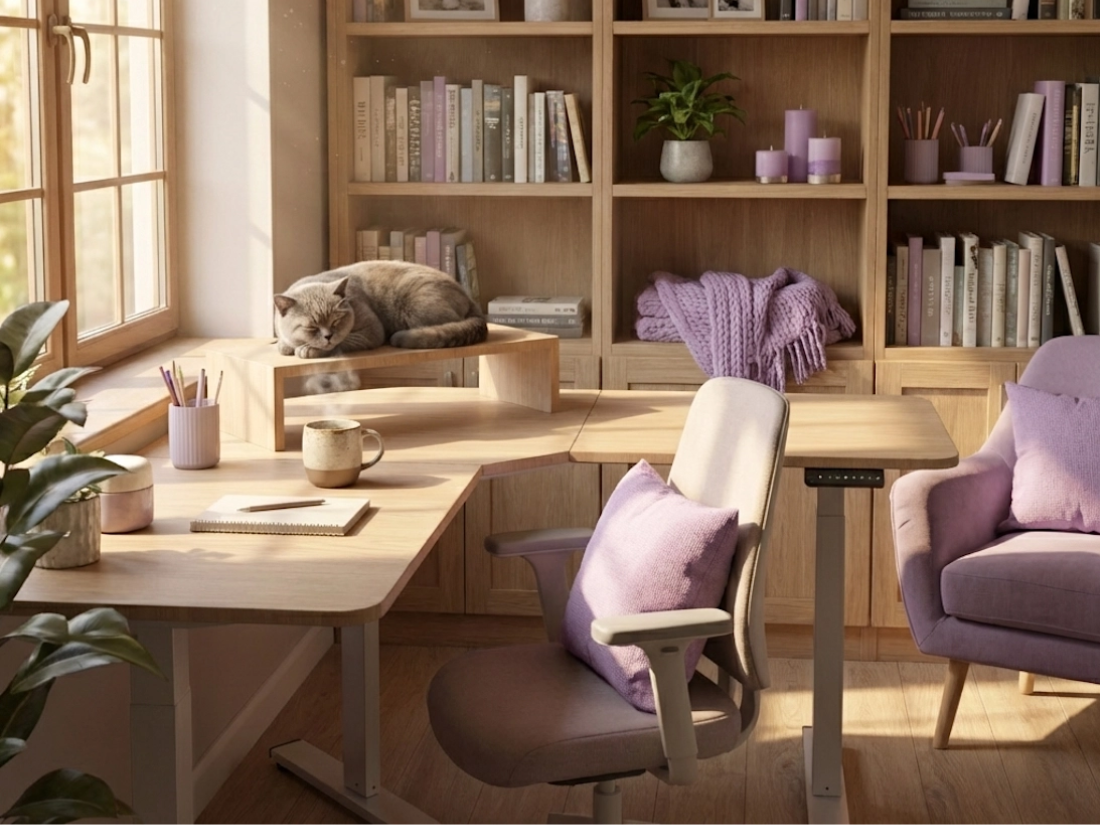 Panel sterowania z pamięcią pozycji i LED w biurku SPEL112WL