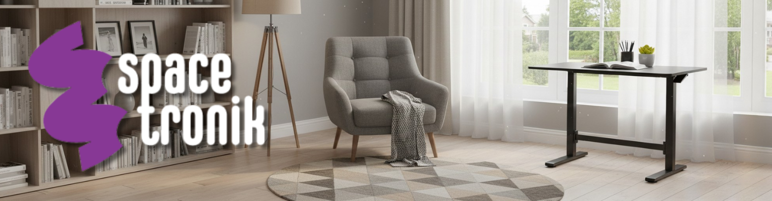 Biurko regulowane manualnie Spacetronik SPEO101 100x60 cm czarne