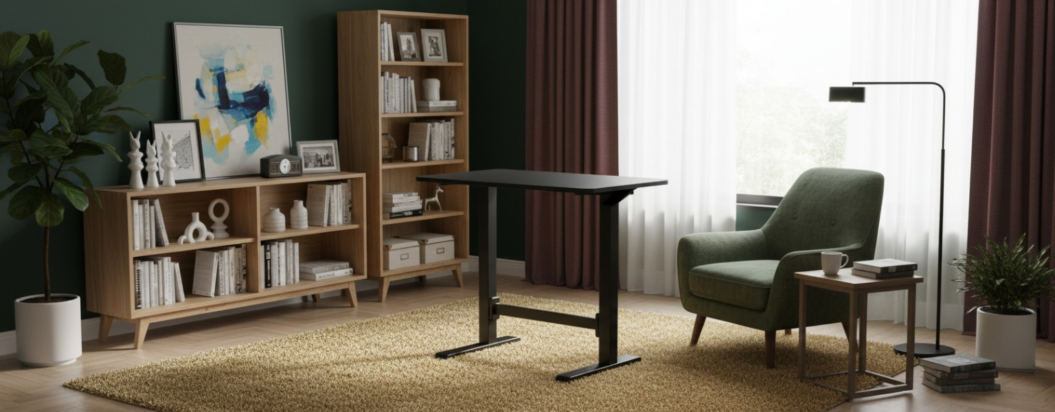 Biurko regulowane SPEO101 jako centrum dowodzenia home office