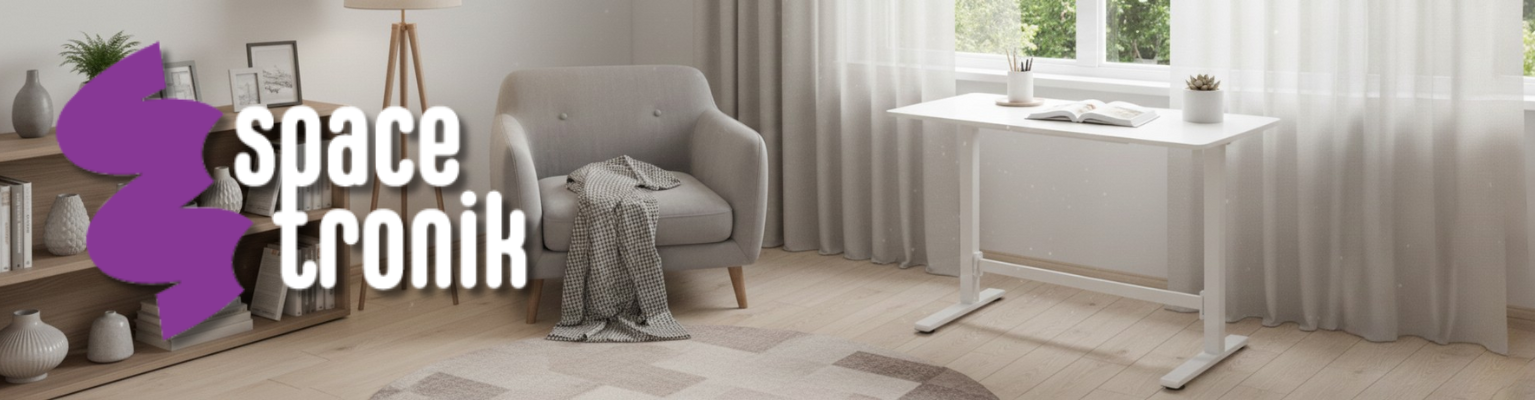 Biurko pneumatyczne Spacetronik SPEO101 100x60 cm białe