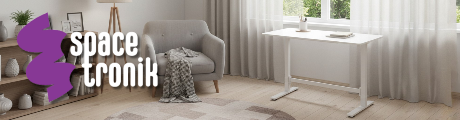 Biurko regulowane pneumatycznie SPEO101 białe 120x60 cm