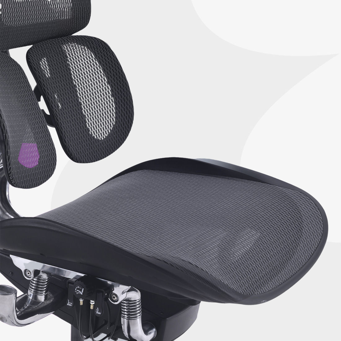 Fotel Springle 44 z tkaniną MESH i aluminiową podstawą