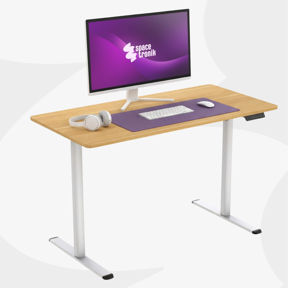 Białe biurko z elektryczną regulacją wysokości Spacetronik Moris SPE-O121 120x60