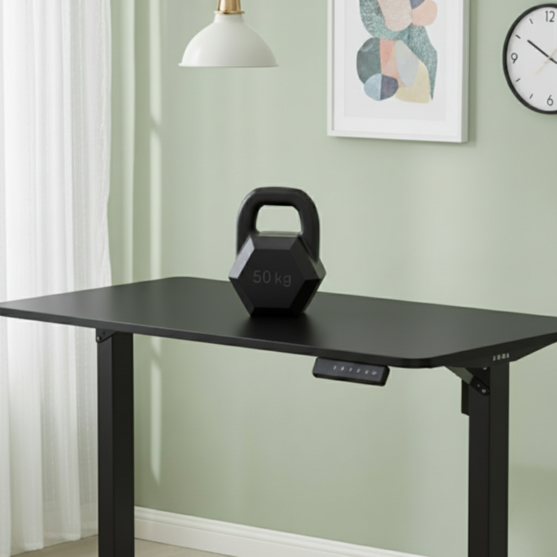 Stabilna konstrukcja biurka z udźwigiem 50 kg