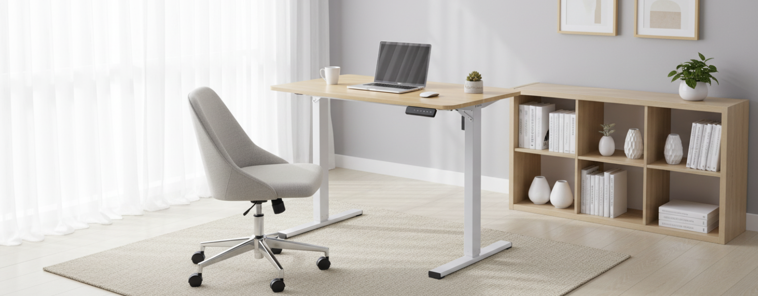 Biurko elektryczne SPEO125WO 120x60 cm w stylu skandynawskim