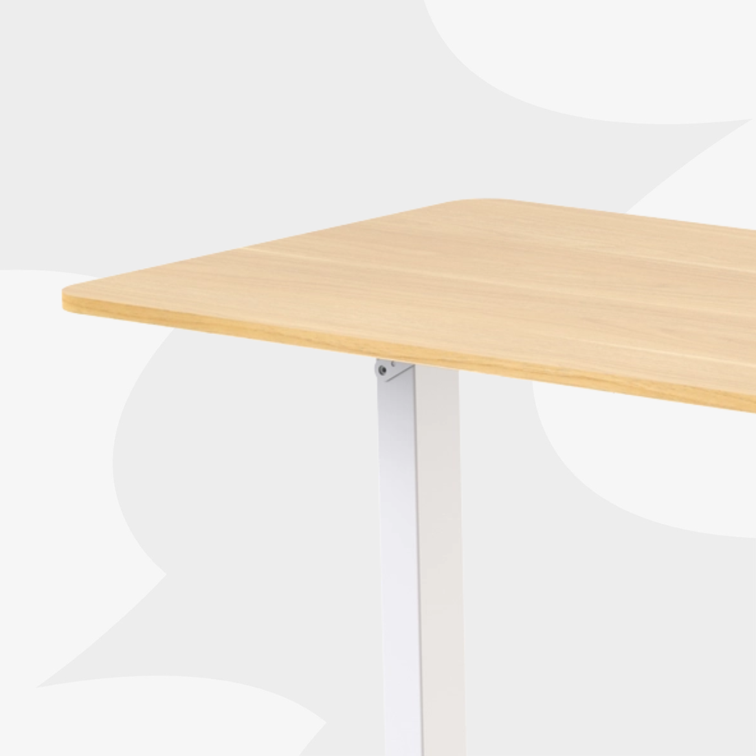 Biurko elektryczne SPEO125WO w stylu skandynawskim z drewnianym blatem i białymi nogami