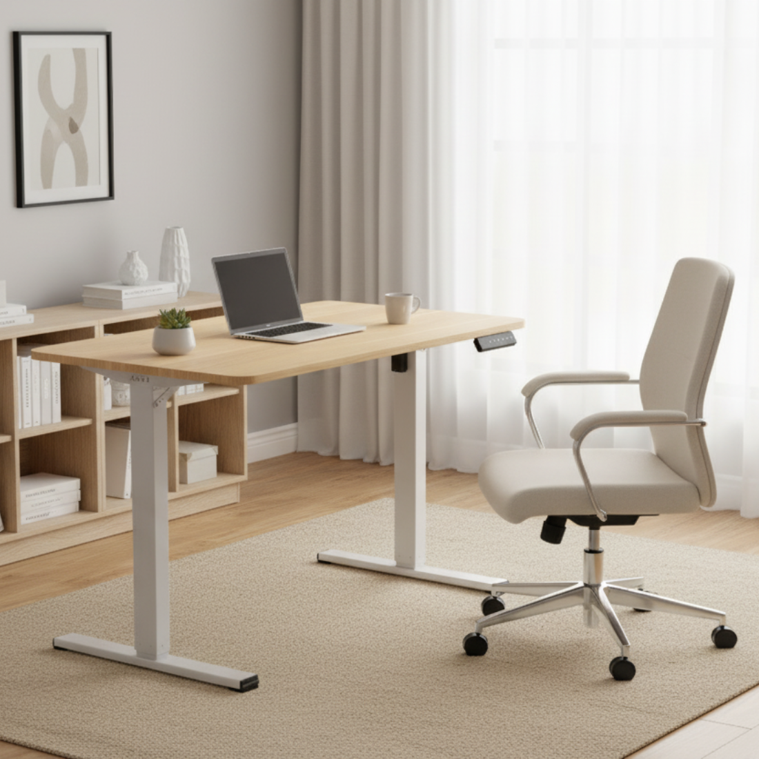 Biurko elektryczne w stylu skandynawskim