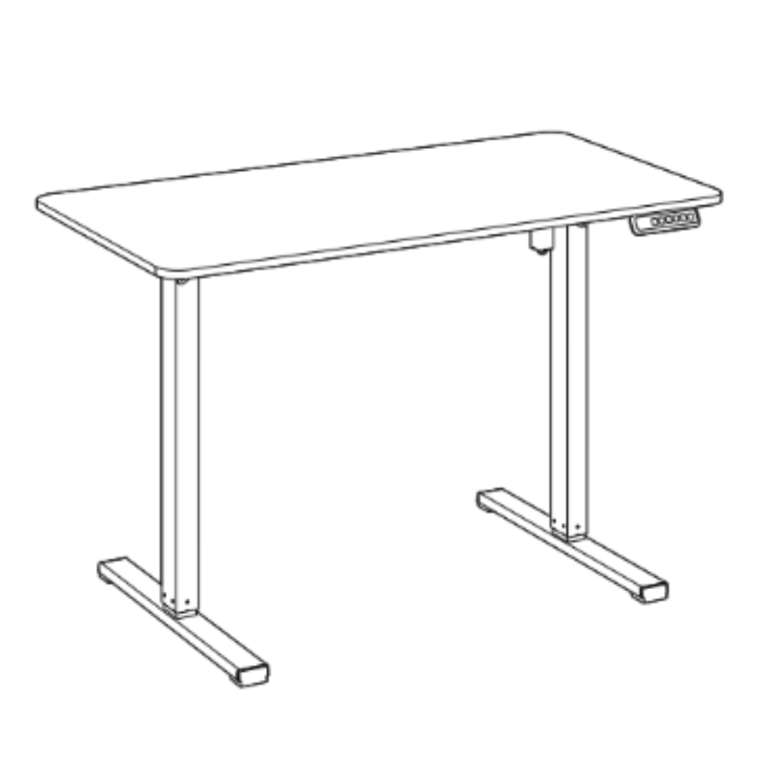rysunek techniczny biurka elektrycznego SPEO125WO 120x60 cm