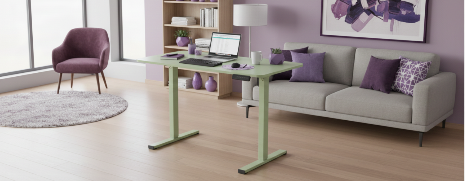 Biurko elektryczne SPEO125JJ 100x60 cm miętowe z regulacją wysokości