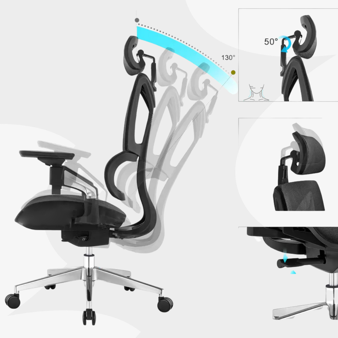 Fotel biurowy ergonomiczny Spacetronik BARD
