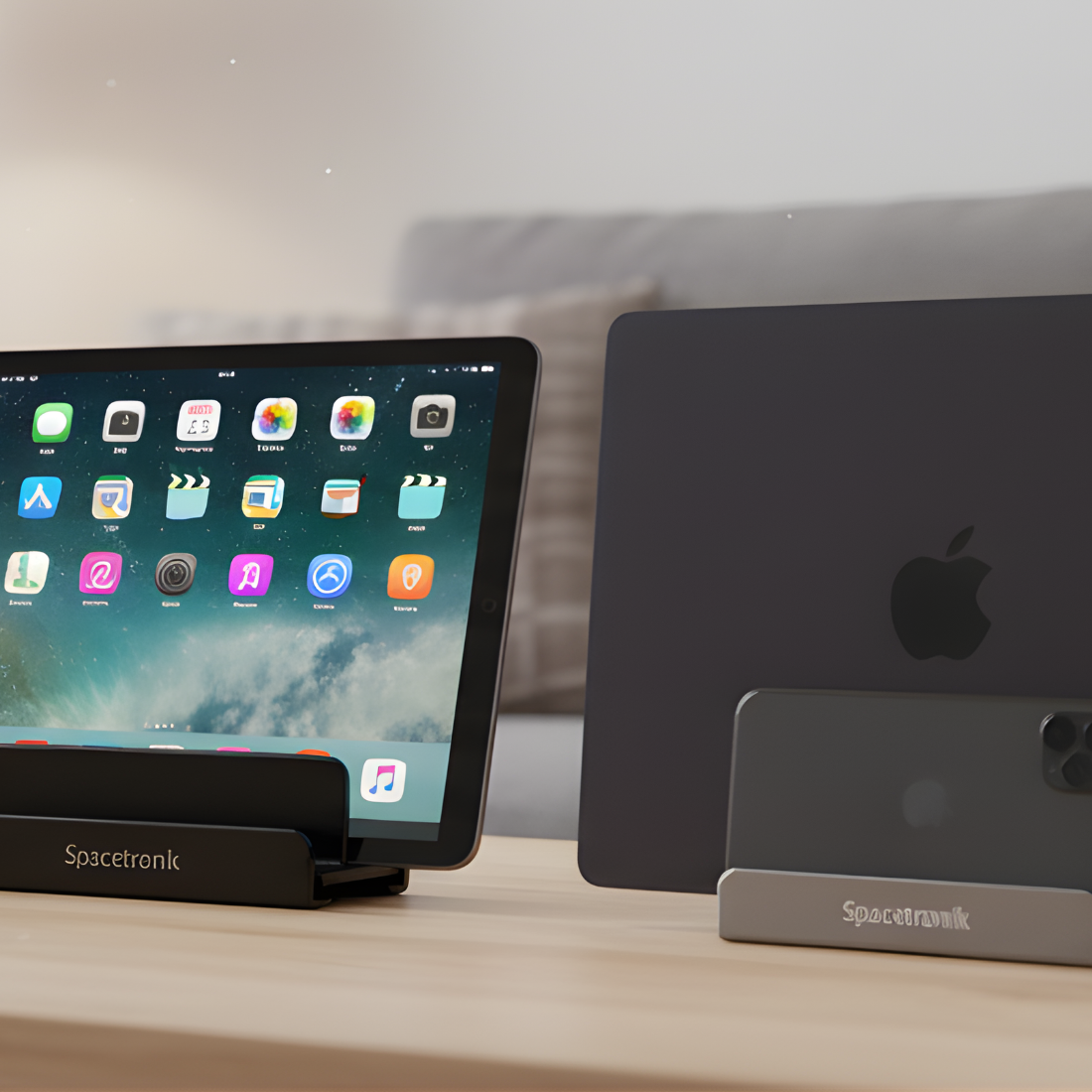 Bezpieczne przechowywanie laptopa na stojaku