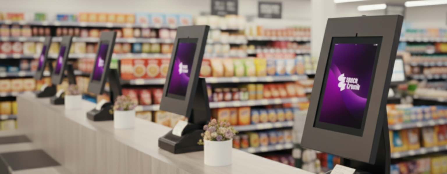 SPP133B_L — stojak mPOS z uchwytem na drukarkę