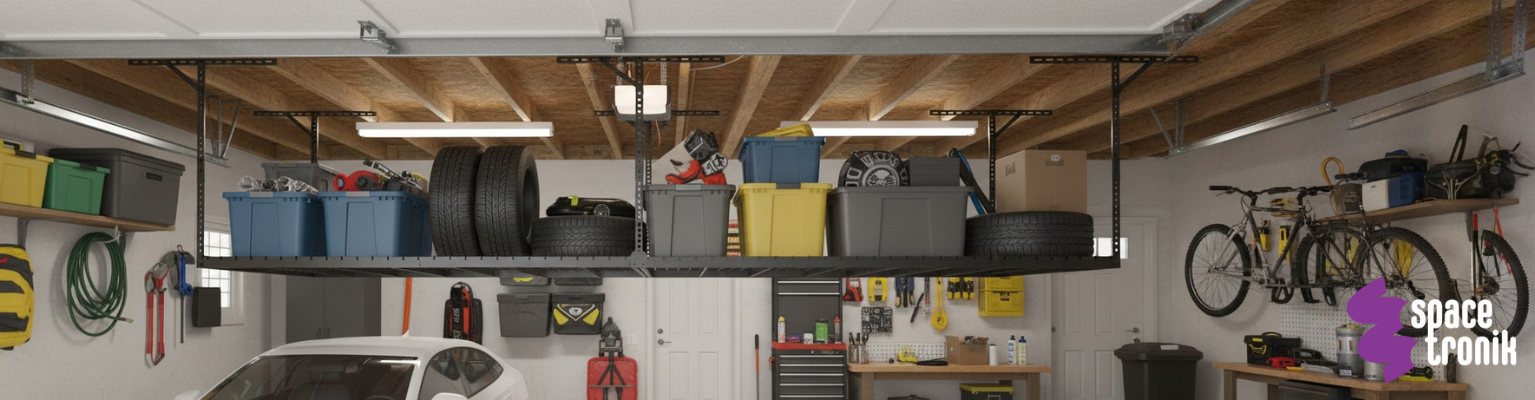 Półka garażowa sufitowa Spacetronik SPG-102 244 x 122 cm 450 kg