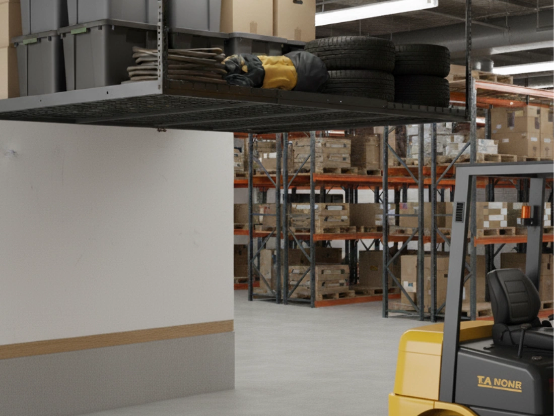 Odzyskana przestrzeń na podłodze w garażu