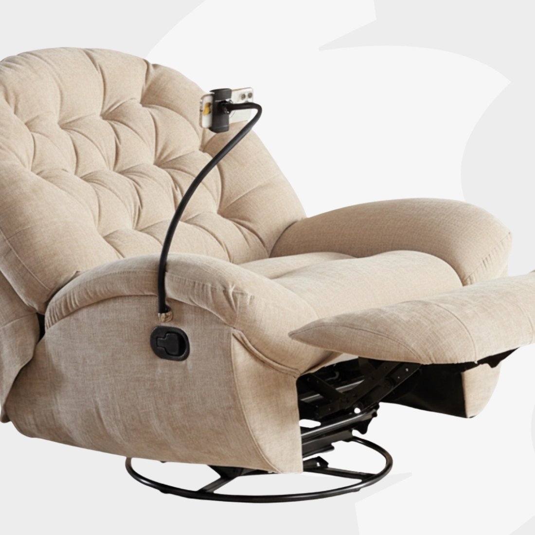 Fotel Flax 04M — glider, swivel 360°, Balans+, uchwyt na telefon, kieszeń boczna
