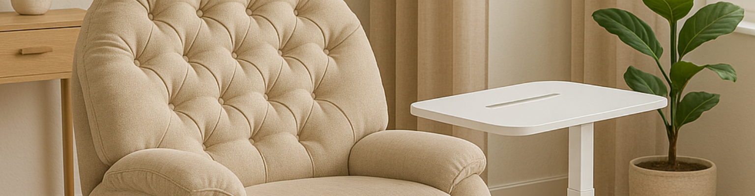 Zestaw: Fotel relaksacyjny Spacetronik Flax 04M i stolik przyłóżkowy Spacetronik BUDDY 05