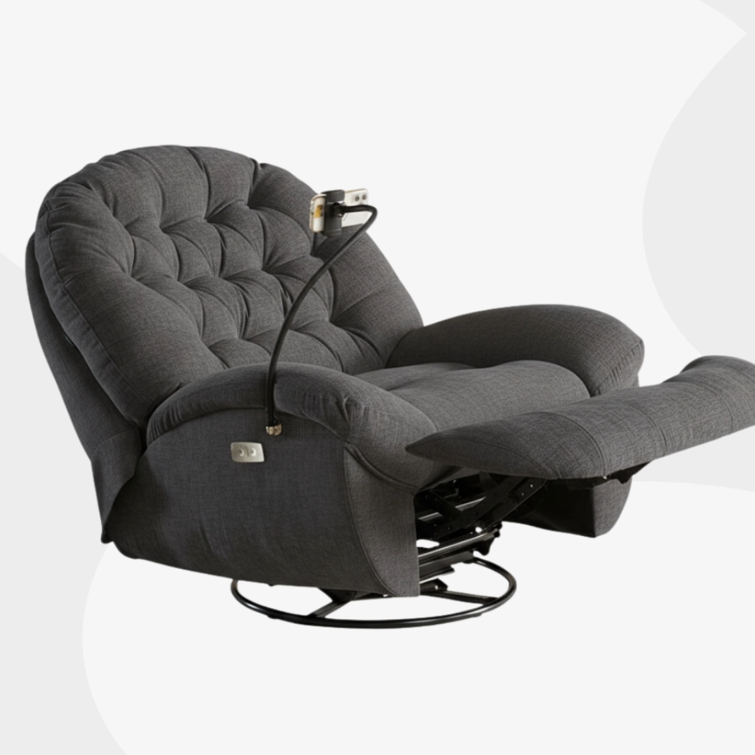 Fotel Flax 04 — pianka 30 kg/m³, tkanina AT5161, rama drewniano-metalowa