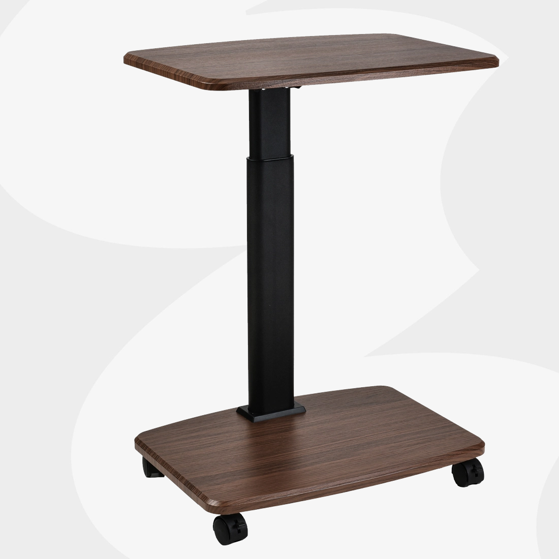 Stolik BUDDY 12-BR — regulacja 68–80 cm, blat 48×35, kółka z blokadą