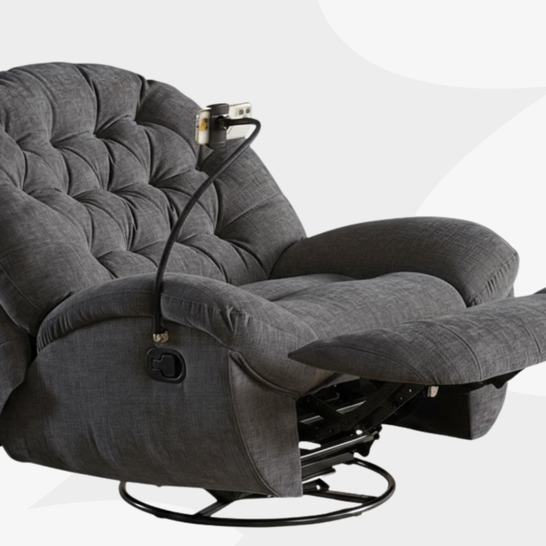 Fotel FLAX 04M szary – glider, swivel 360°, manualna regulacja