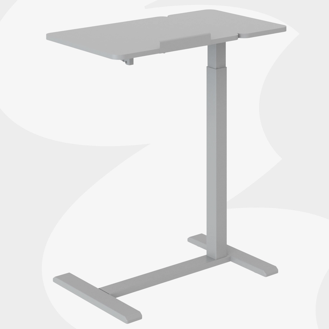 Stolik BUDDY 15-GCC – jasnoszary, 2 blaty, regulacja gazowa