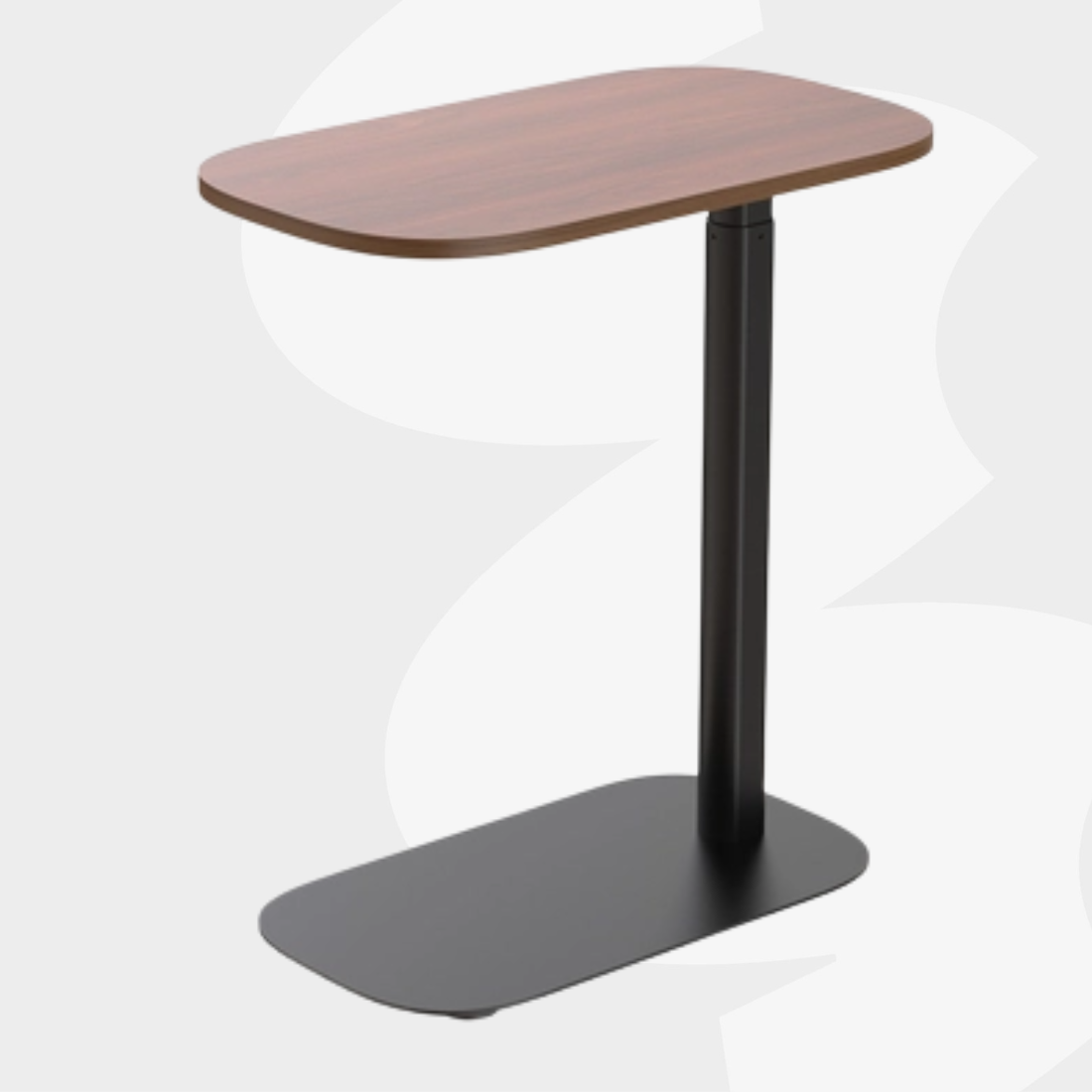 Stolik BUDDY 17 – czarny stelaż, blat ciemne drewno, regulacja gazowa