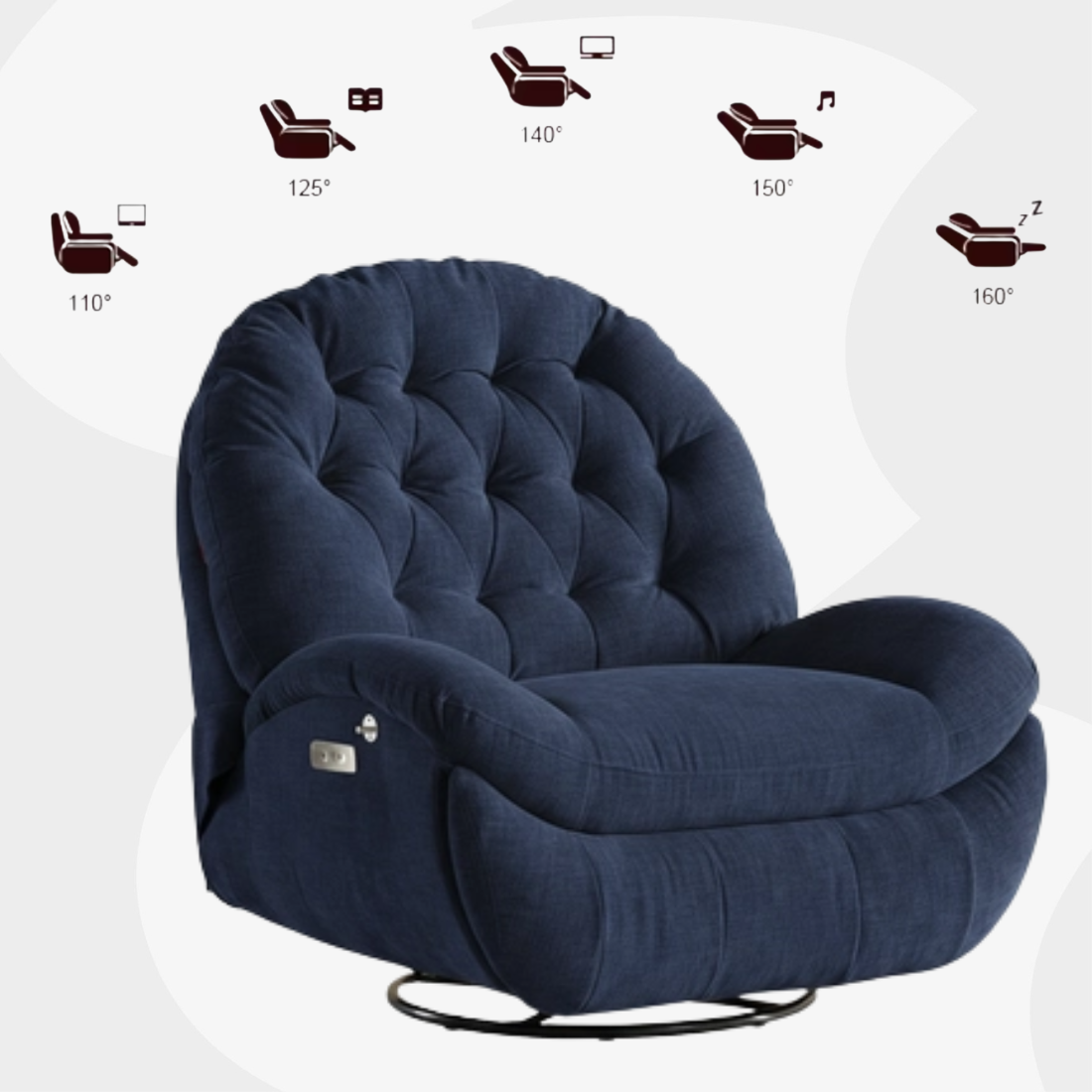 Fotel FLAX 04 – elektryczny, USB-C, Glider