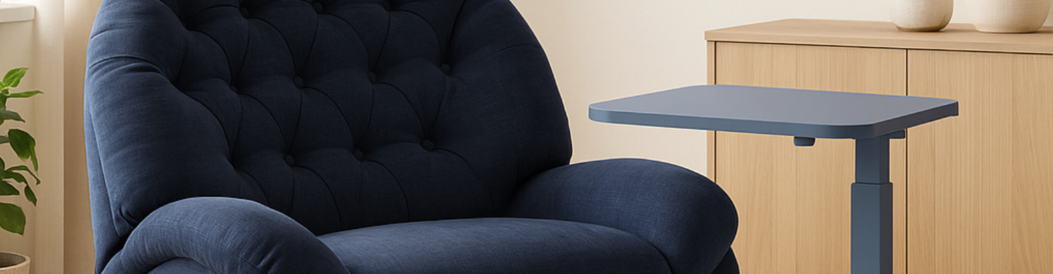 Zestaw: Fotel FLAX 04 elektryczny i stolik BUDDY 15-GNN