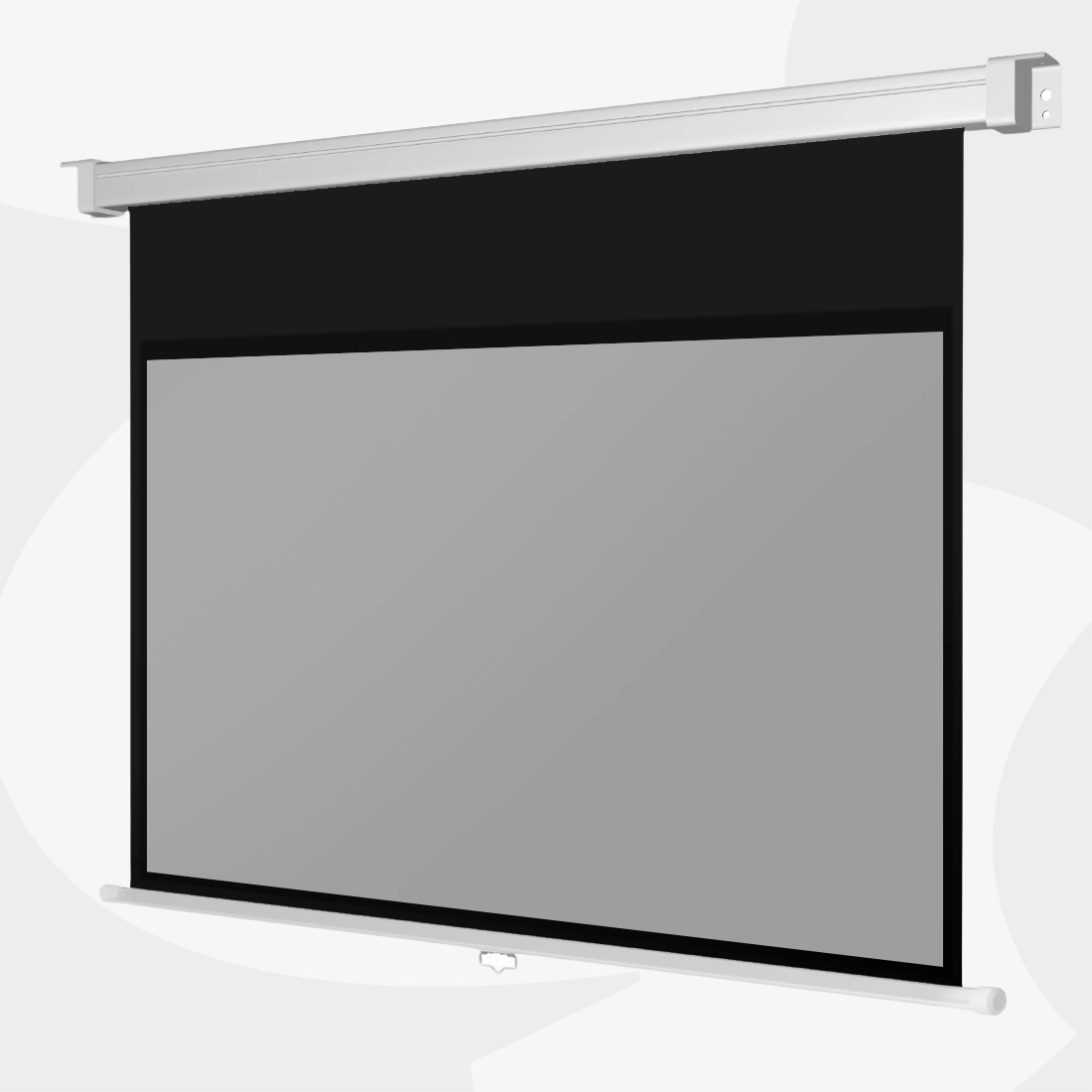 Ręczny ekran projekcyjny z czarną ramką do kina domowego i prezentacji