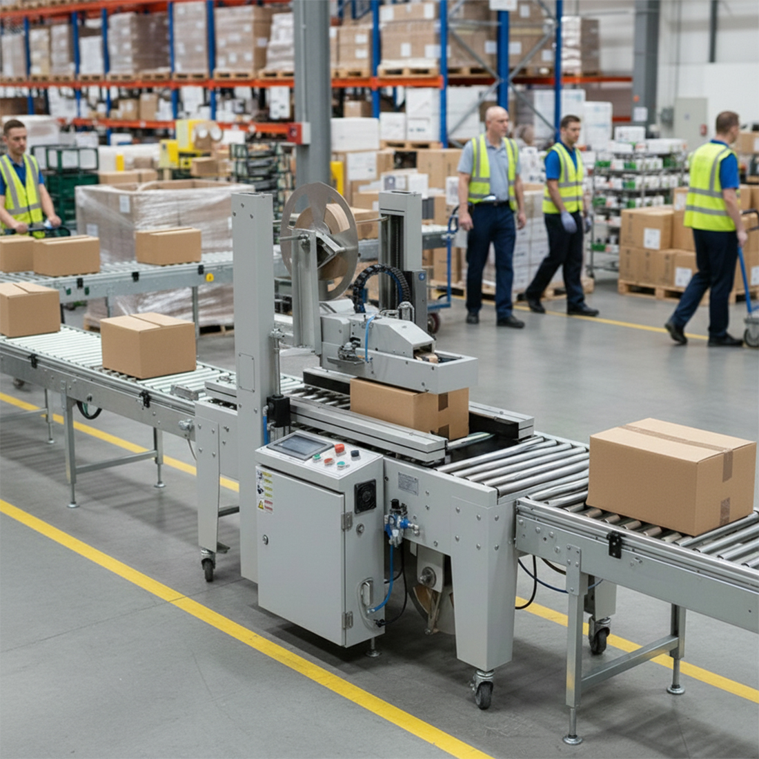 wizualizacja-zaklejarki-w-magazynie-w-trakcie-wymagajacego-tempa-zaklejania